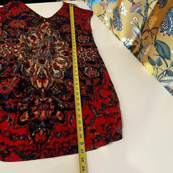 Anthropologie Maeve Women’s Red Medallion Mini Shift Dress Size M Casual Boho - Picture 8 of 8